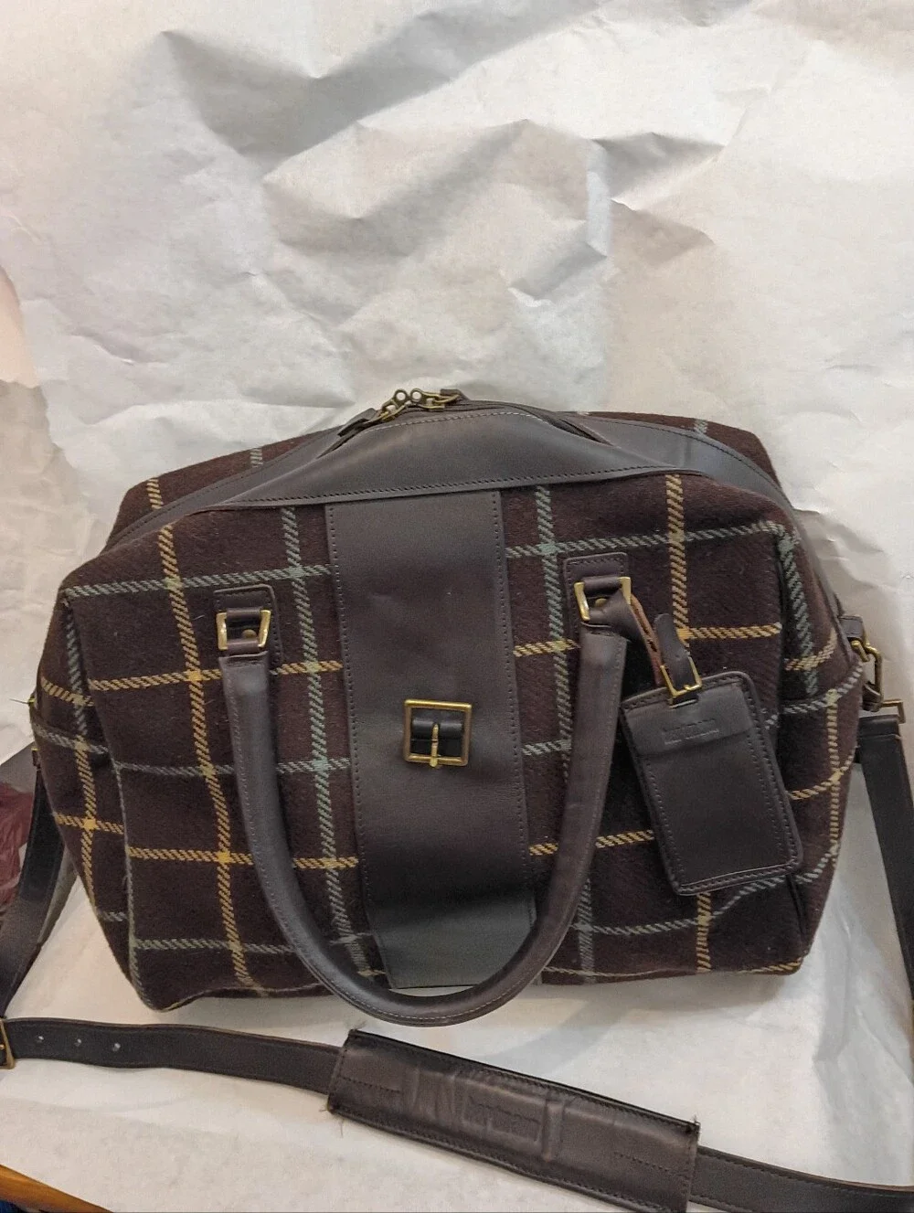 Hartmann Leather Wool  Duffle Mens Work Luxury Bag  Rare